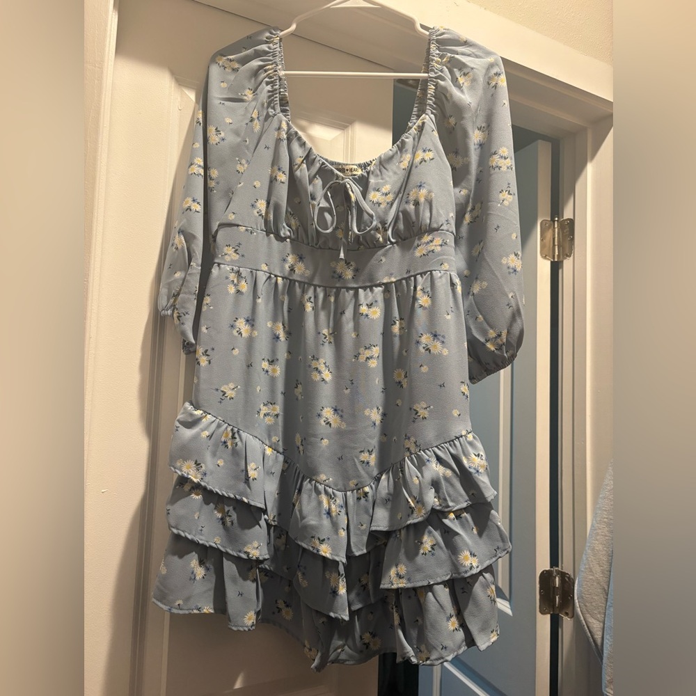 Inspired Hearts Blue Floral Dress